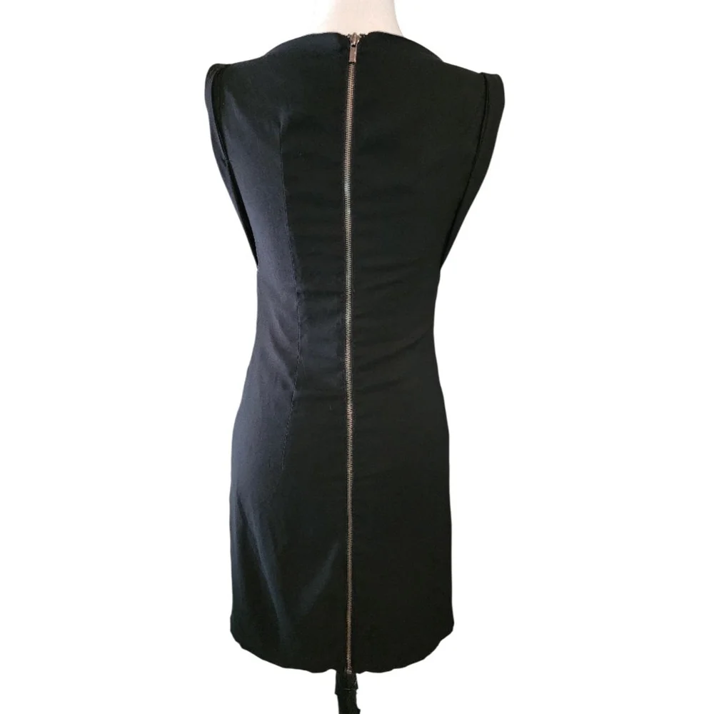 Express Black Sleeveless Ruched Cocktail Dress Size 0 LBD Full Back Zipper